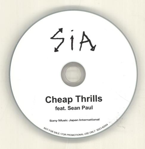 Sia Cheap Thrills Japanese Promo CD-R acetate (694659)